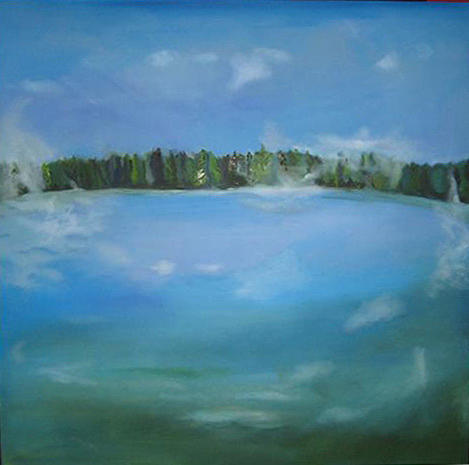 Nature Painting - Memory of a Lake by Judy  Blundell