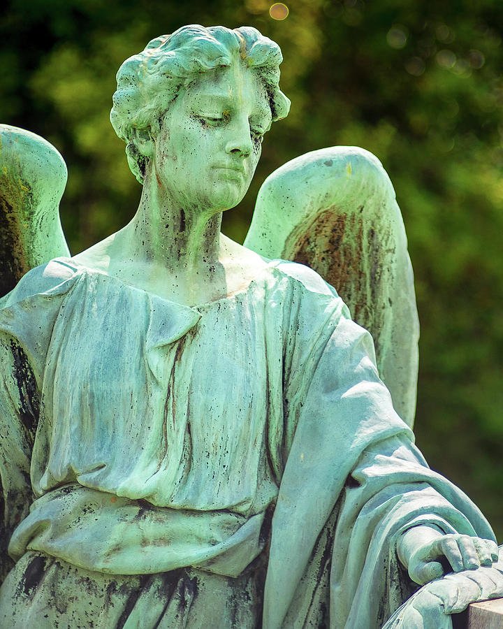 Memphis Elmwood Cemetery - Bronze Angel Photograph by Jon Woodhams - Pixels