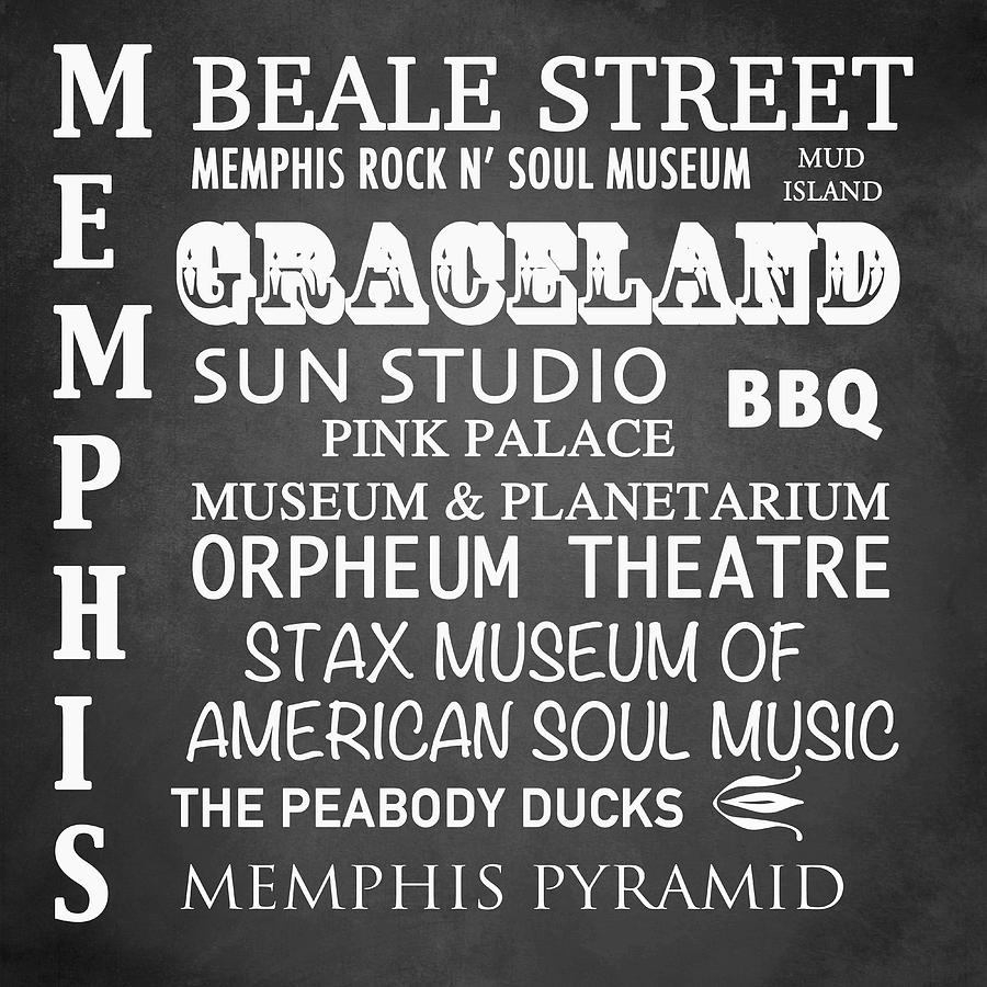 Memphis Famous Landmarks Digital Art by Patricia Lintner