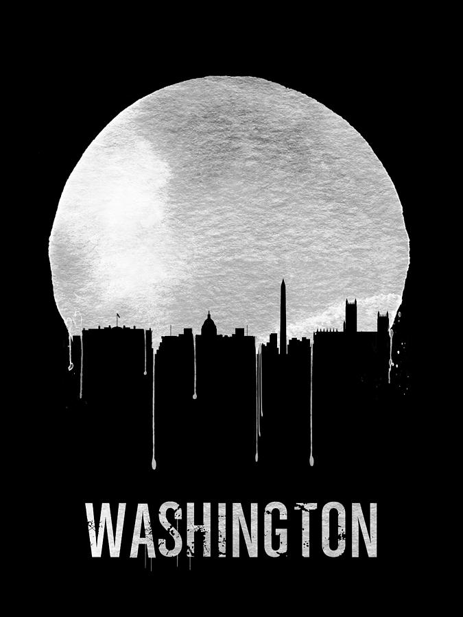 Washington Skyline Digital Art - Memphis Skyline Black by Naxart Studio
