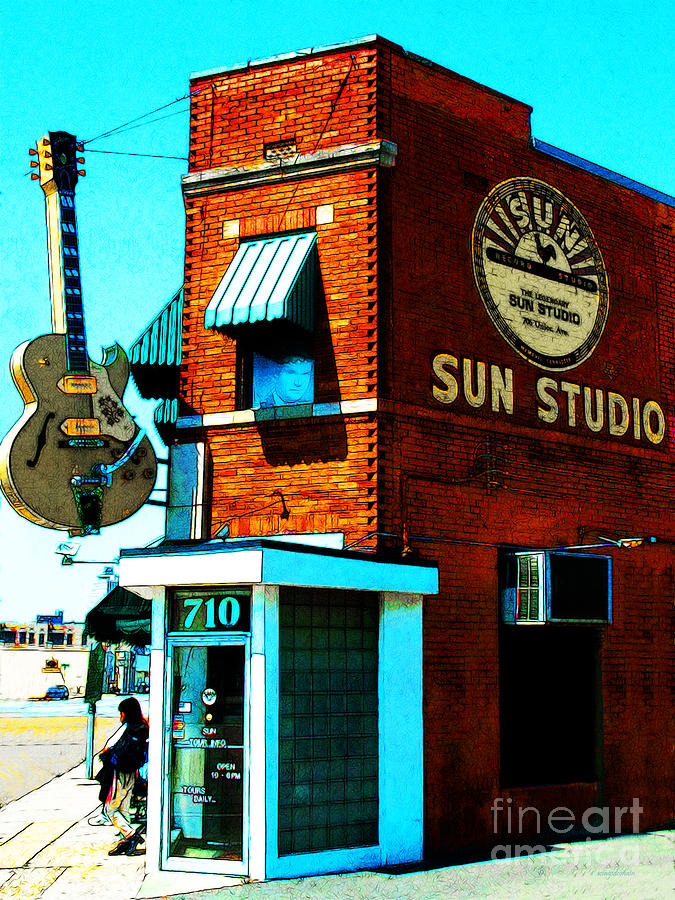 Memphis Sun Studio Birthplace of Rock and Roll 20160215sketch Photograph by Wingsdomain Art and Photography