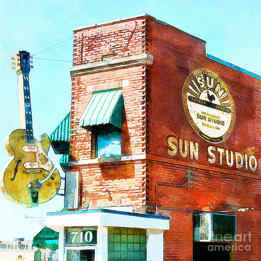 Johnny Cash Photograph - Memphis Sun Studio Birthplace of Rock and Roll 20160215wcstyle square by Wingsdomain Art and Photography