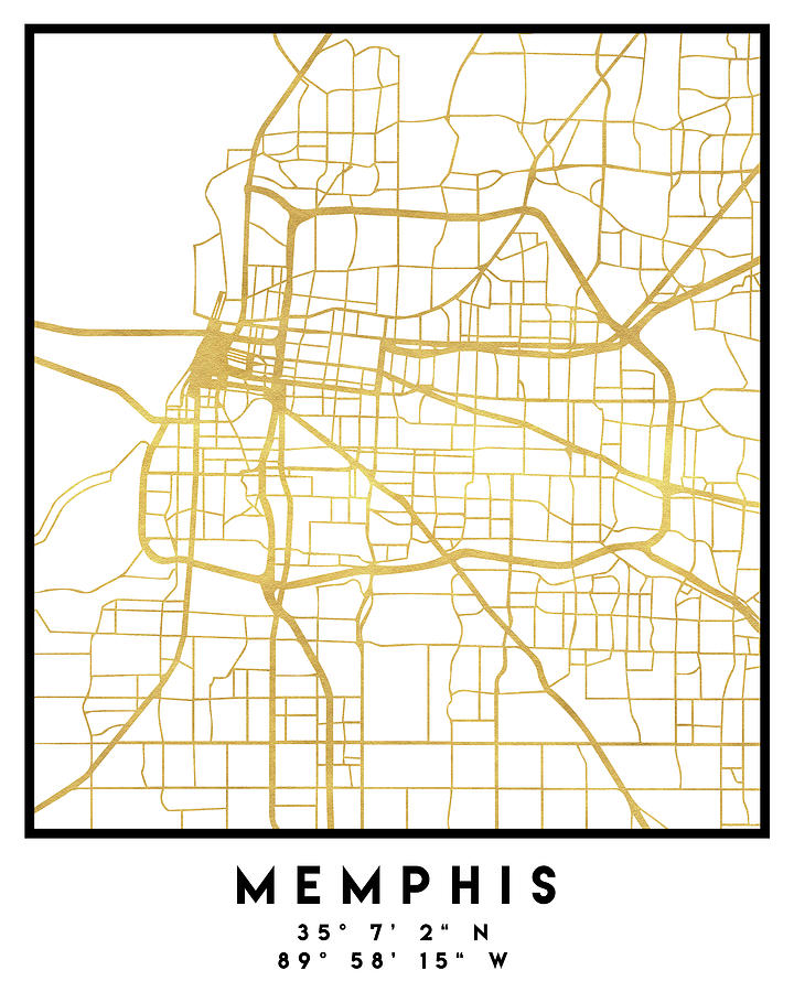 Memphis Tennessee City Street Map Art Digital Art by Emiliano Deificus