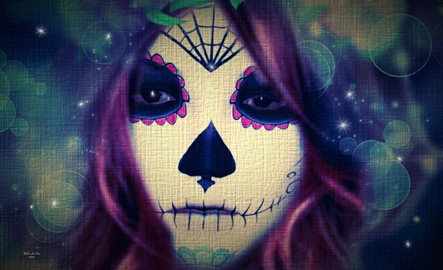 Memroies of a Skull Face Lady Digital Art by Artful Oasis