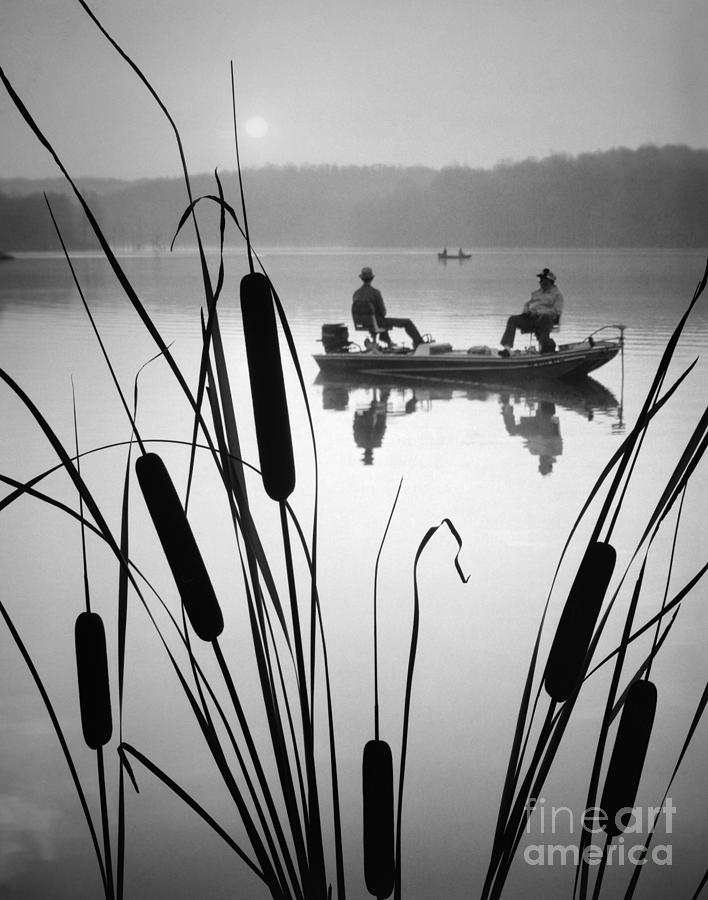Fish Photograph - Men On Fishing Boat by H. Abernathy/ClassicStock