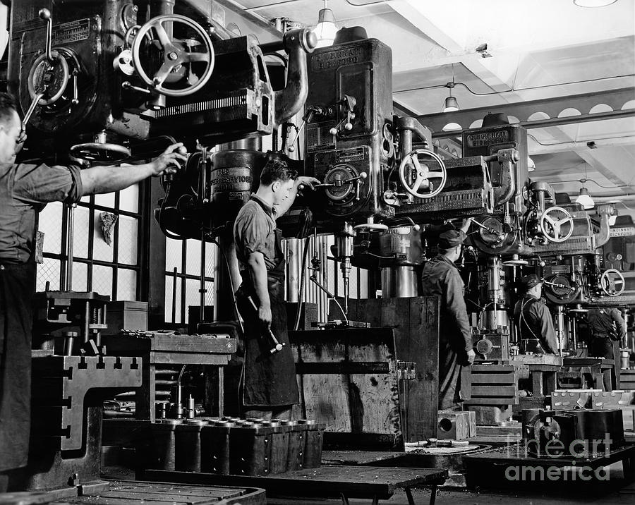 Men Operating Milling Machines Photograph by H. Armstrong Roberts/ClassicStock