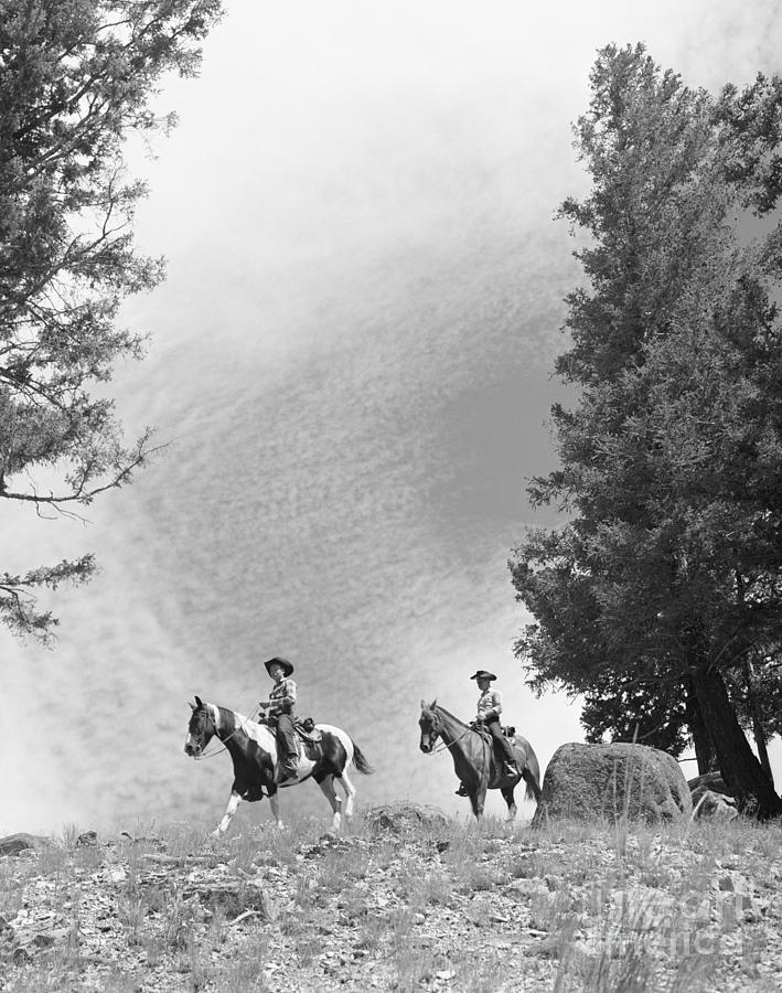Men Riding Horses, C.1950-60s Photograph by D. Corson/ClassicStock