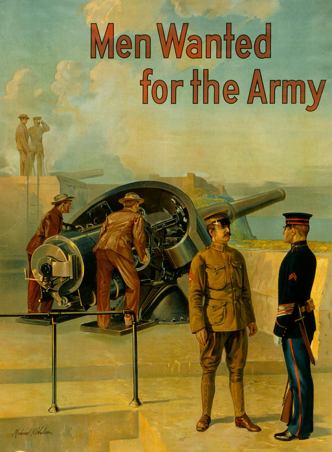 Men Wanted for the Army Painting by Vintage Pix