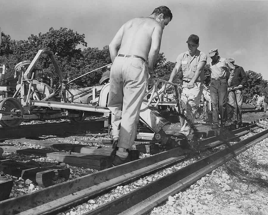 Gandy Dancers Work on Rail Photograph by Chicago and North Western Historical Society