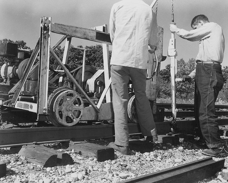 Men Work on Track Photograph by Chicago and North Western Historical Society