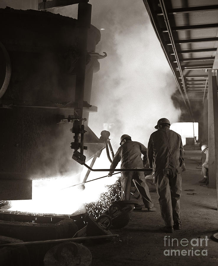 Men Working Blast Furnace At Steel Photograph by H. Armstrong Roberts/ClassicStock