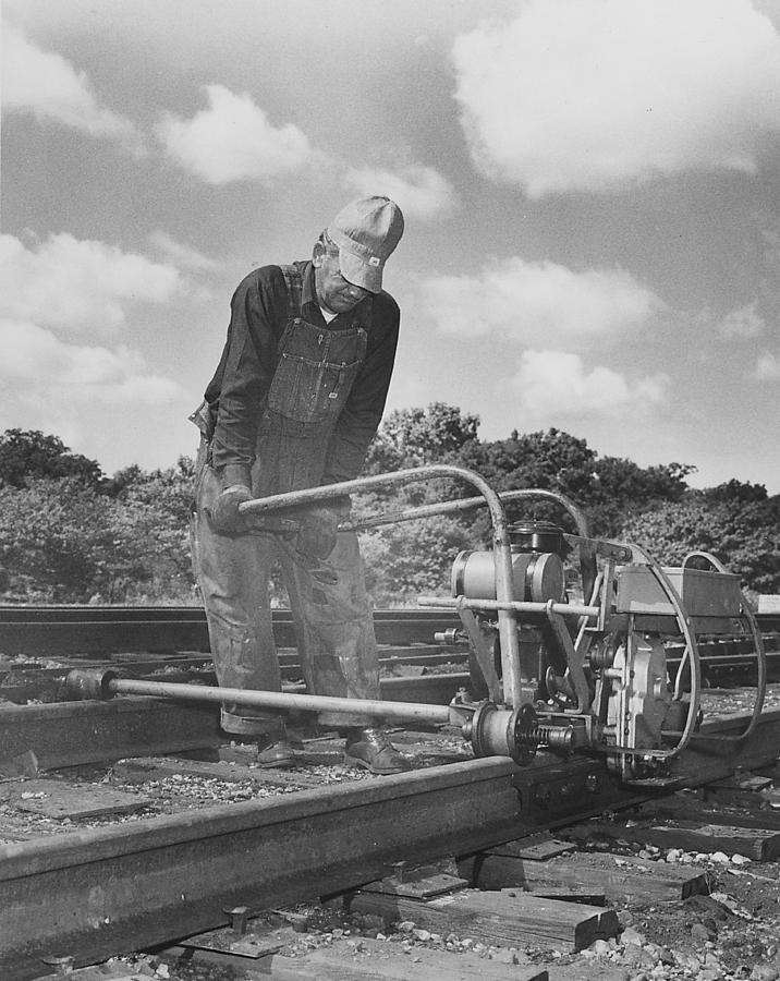 Man Working on Track Photograph by Chicago and North Western Historical Society
