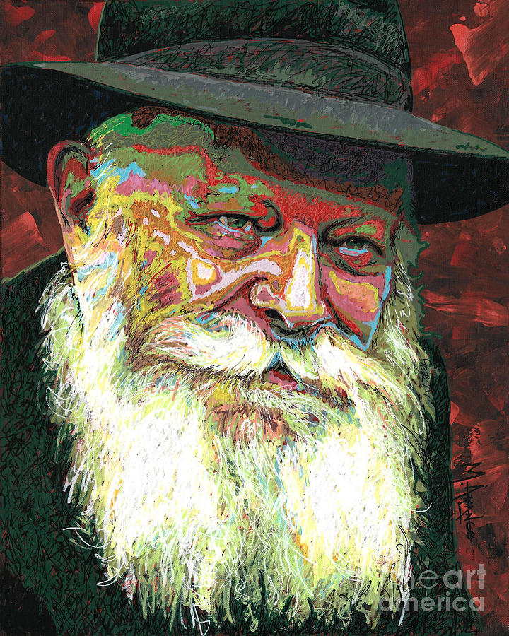 Menachem Mendel Schneerson Painting by Maria Arango