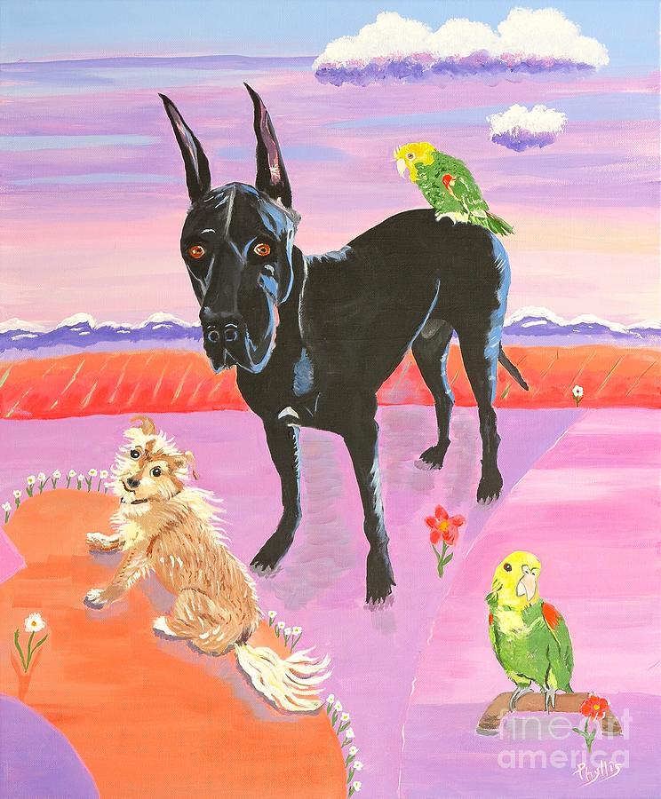Menagerie Of a Friend Painting by Phyllis Kaltenbach