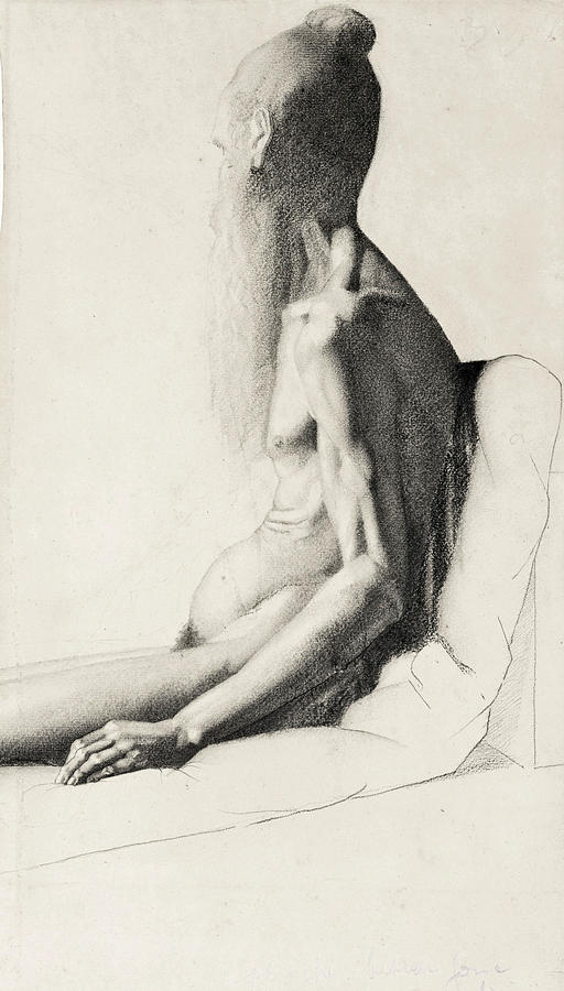 Mendiant Hindou Drawing by Georges Seurat