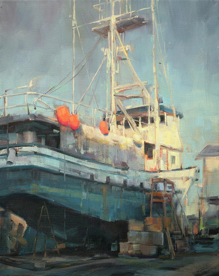 In Dry Dock Painting by Charles Thomas Fine Art | Fine Art America