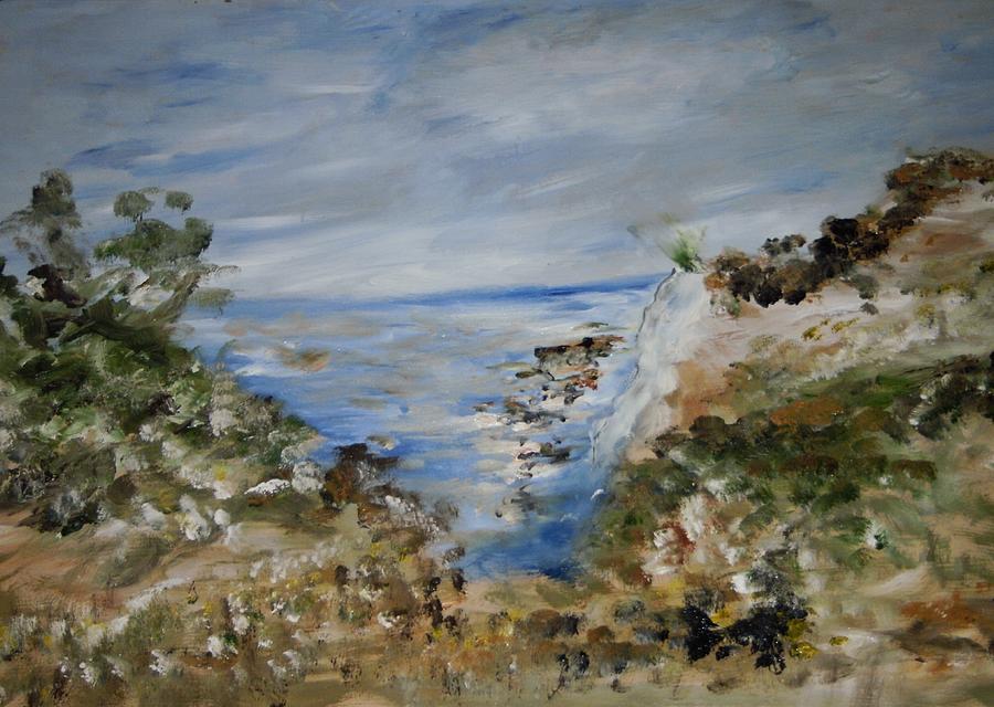 Mendocino Coastline Cliff Painting by Edward Wolverton