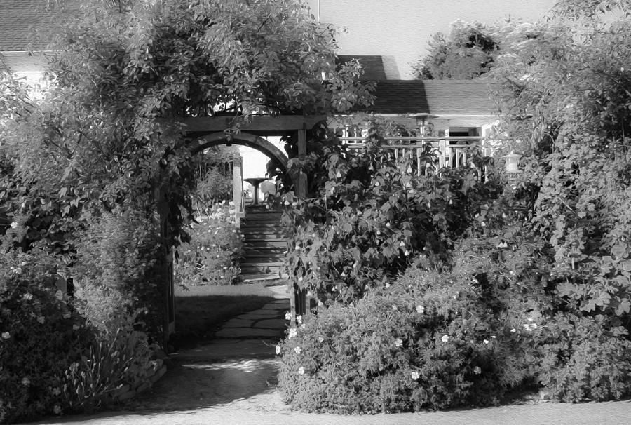 Mendocino Gate BW Photograph by Bonnie Follett