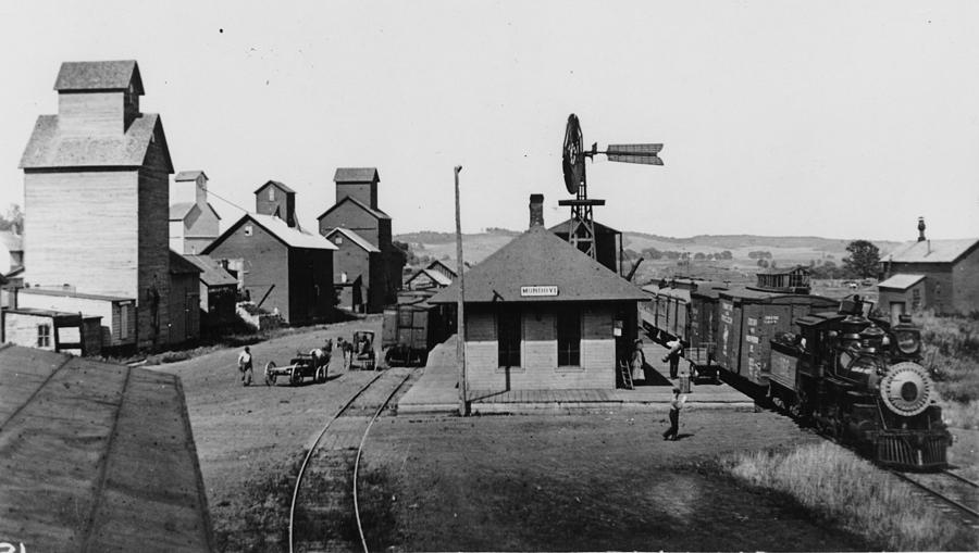 Train Stops at Mondovi Wisconsin Photograph by Chicago and North Western Historical Society