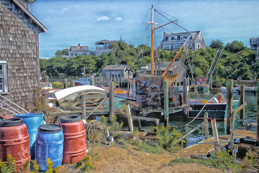 Menemsha Photo Watercolor Photograph by Constantine Gregory