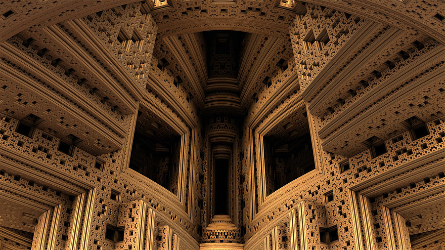 Menger Cathedral Digital Art by Hal Tenny