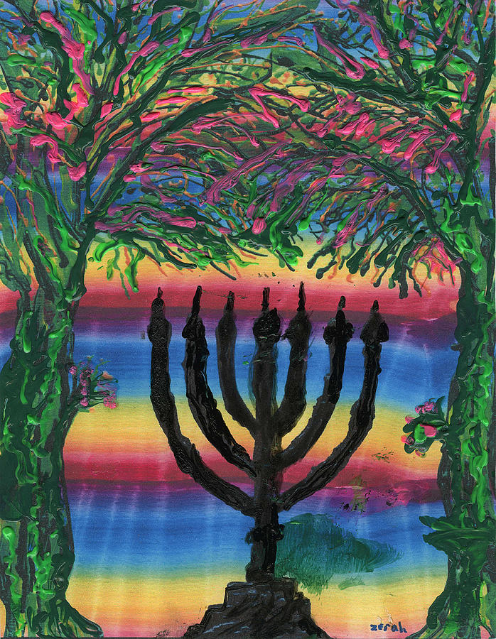 Menorah Painting by Lorin Zerah - Fine Art America