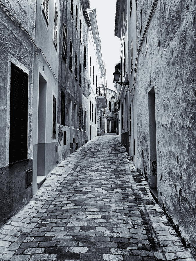 Menorcan Street Monochrome Photograph