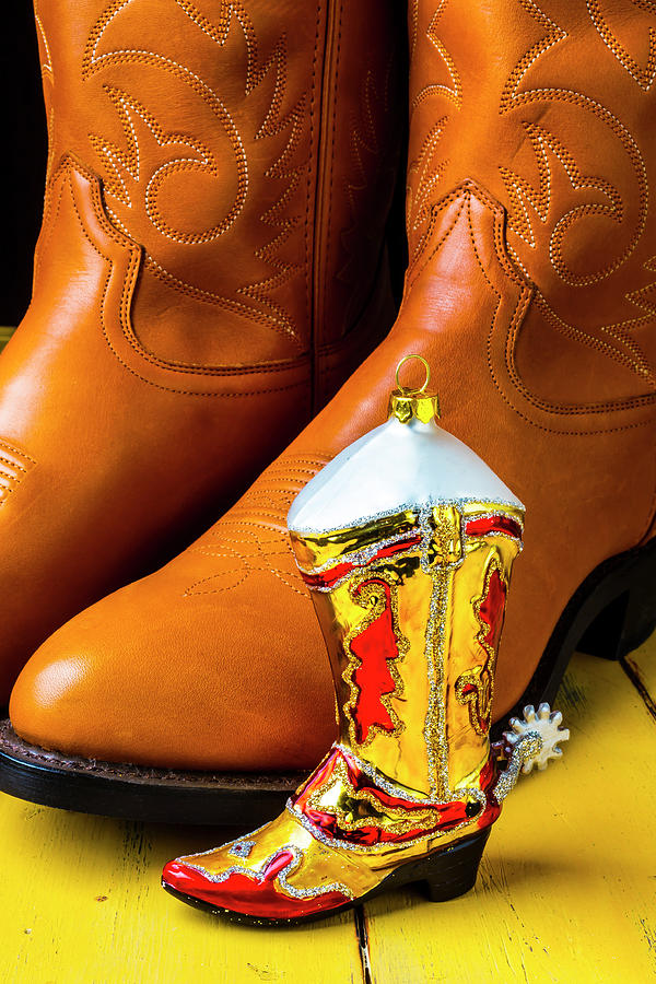 Mens Boots And Ornament Photograph by Garry Gay