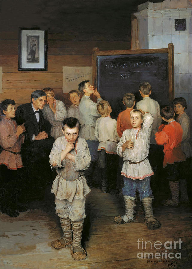 Mental Arithmetic Painting by Nikolay Petrovich-Belsky