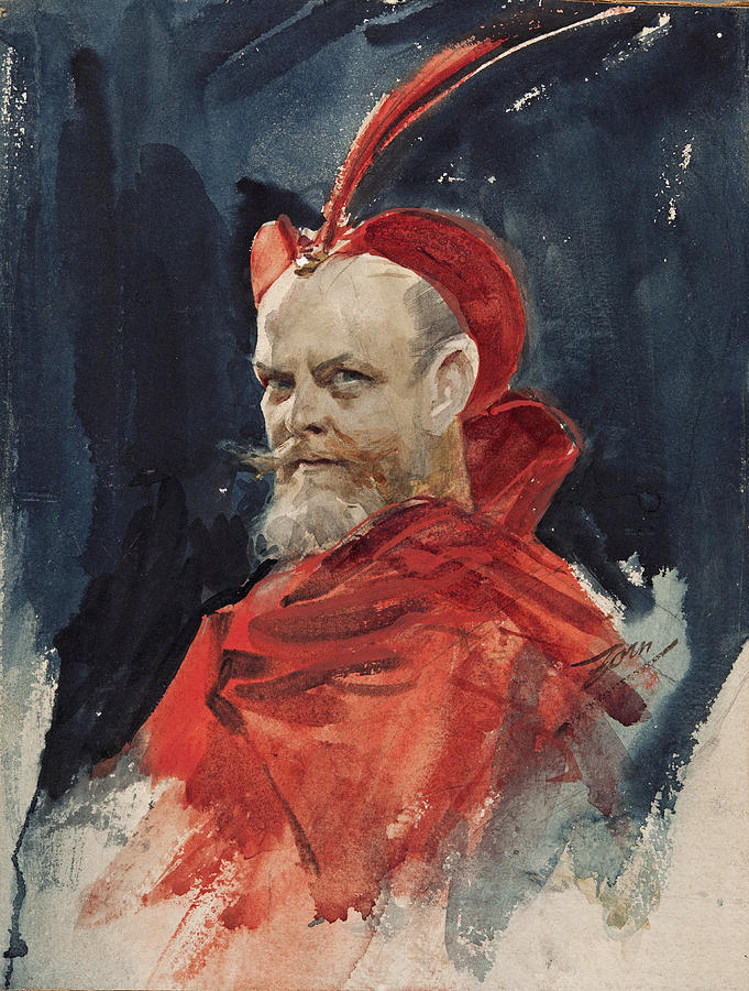 Mephisto. Consul Harald Johan Dahlander Drawing by Anders Zorn