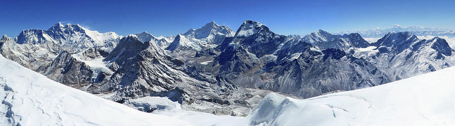 Mera Peak - 4 of the 5 highest mountains Photograph by Edmund Hall ...