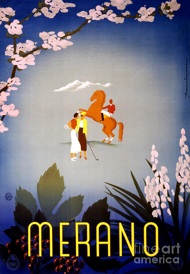 Merano Italy Vintage Travel Poster Restored Painting