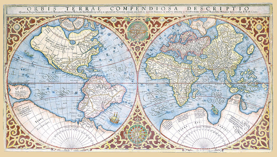 Image of Mappemonde de Mercator (1587) - in ''L'univers et l