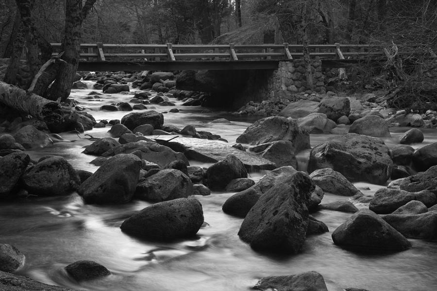 Merced River Wood Bridge Photograph by Dusty Wynne