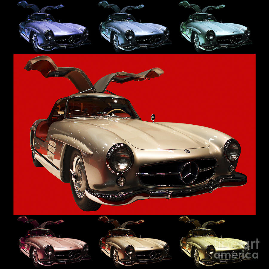 Transportation Photograph - Mercedes 300SL Gullwing . Front Angle Artwork by Wingsdomain Art and Photography