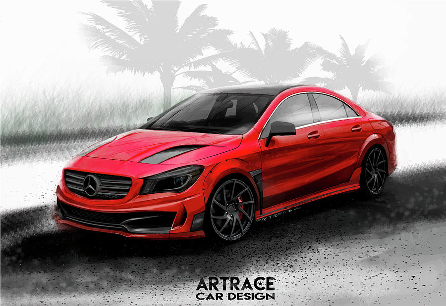 Car Digital Art - Mercedes-Benz CLA Tuning Wide Body Kit by Artem Sinitsyn