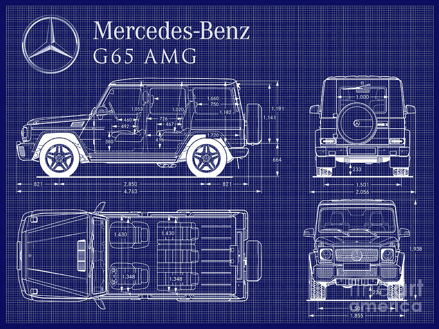 Truck Photograph - Mercedes Benz G-65 Blueprint by Jon Neidert
