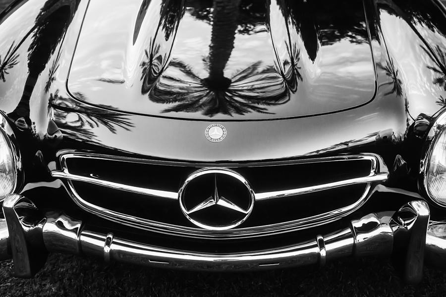 Mercedes-Benz Grille Emblem -0185bw Photograph by Jill Reger