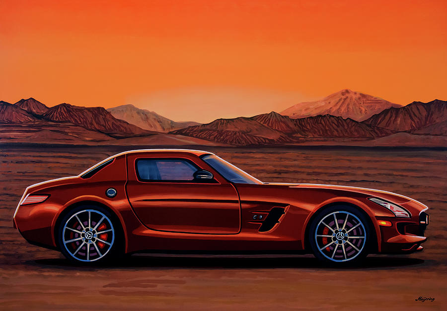 Mercedes Benz SLS AMG GT Final Edition 2014 Painting Painting by Paul Meijering
