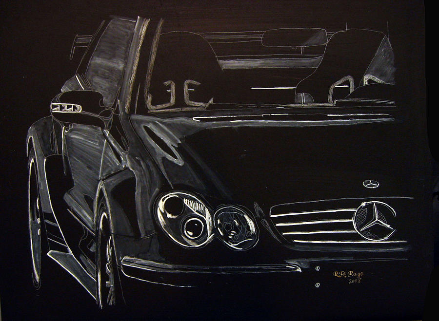 Merc Painting - Mercedes SL  by Richard Le Page