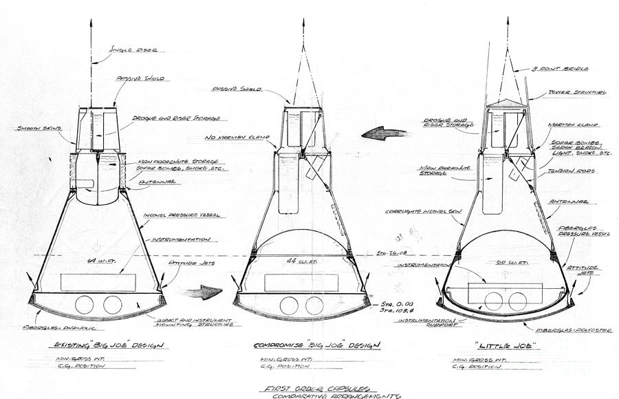 Mercury capsule sketch Drawing by Vintage Collectables