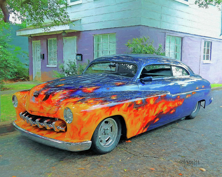 Mercury Lead Sled Classic Car Digital Art by Rebecca Korpita