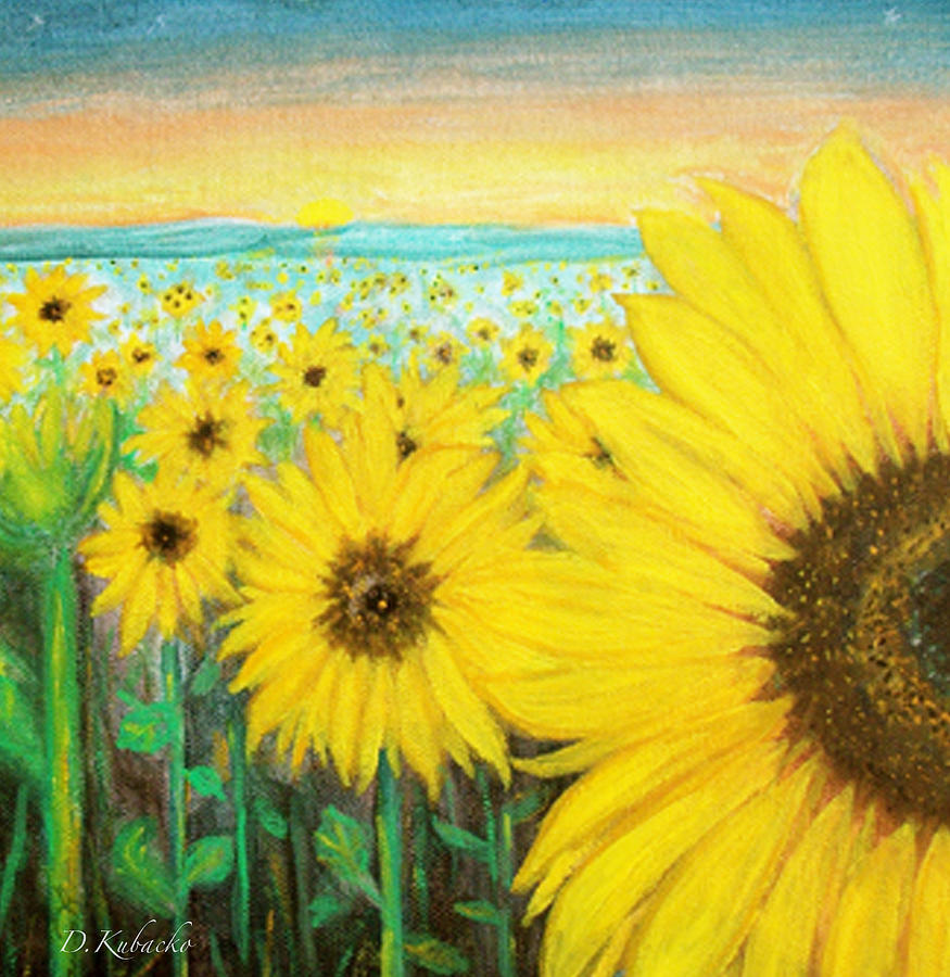 Sunflower Painting - Mercy by Dawn Harrell