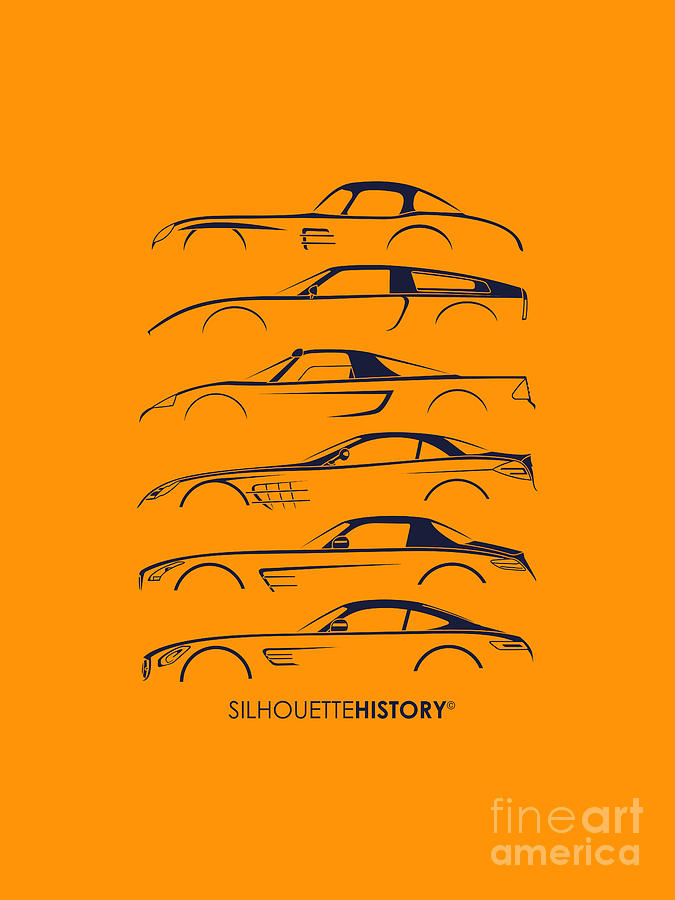 Mercy Sports Car SilhouetteHistory Digital Art by Gabor Vida