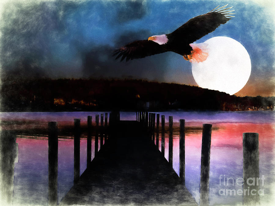 Eagle Photograph - Meredith N H Digital Paint by Mim White