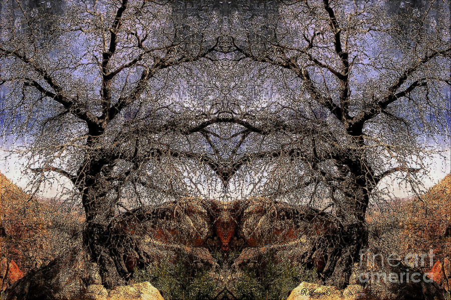 Merging Tree Digital Art by Rebecca Langen