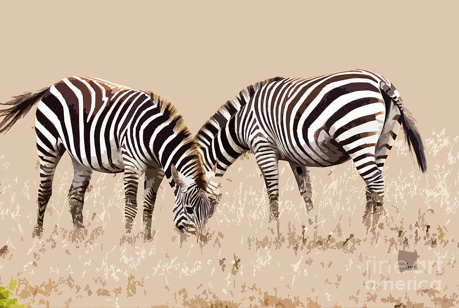 Zebra Digital Art - Merging Zebra Stripes by Sharon Foelz Zebra Digital Art - Merging Zebra Stripes by Sharon Foelz