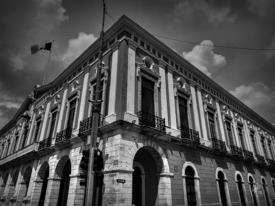 Architecture Photograph - Merida - Government Palace of Yucatan 001 BW by Lance Vaughn