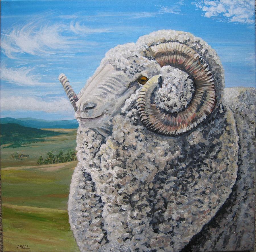 Sheep Painting - Merino Ram by Leonie Bell