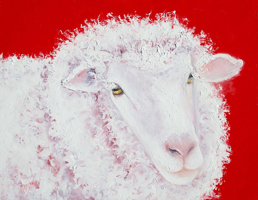Merino Sheep Painting by Jan Matson